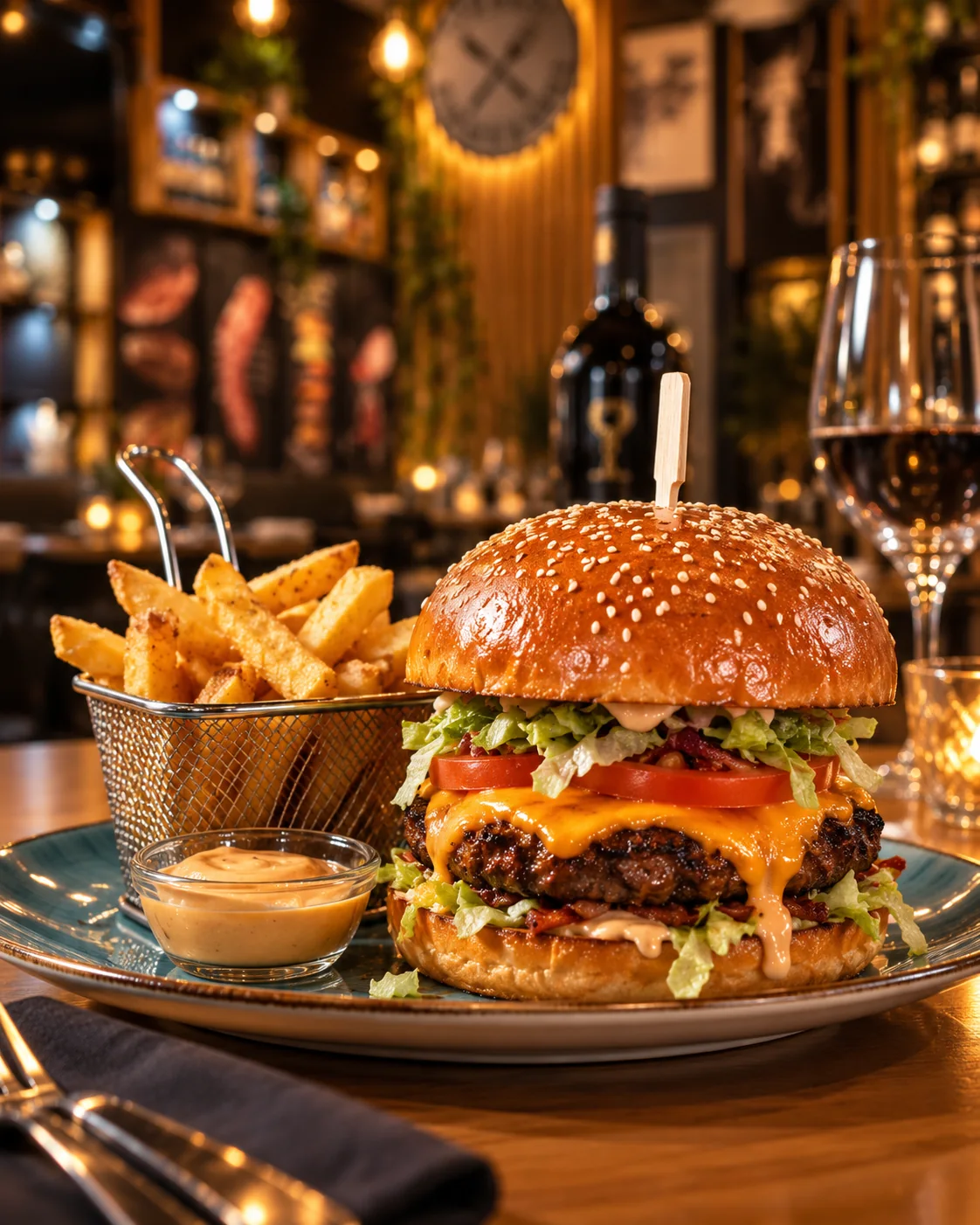 Burger gourmet Juras con patatine